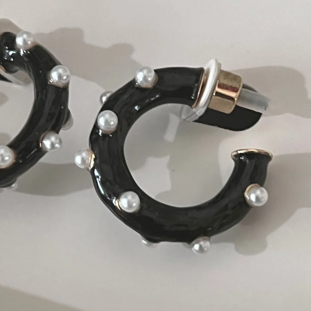 Kate Spade Black Hoop Earrings